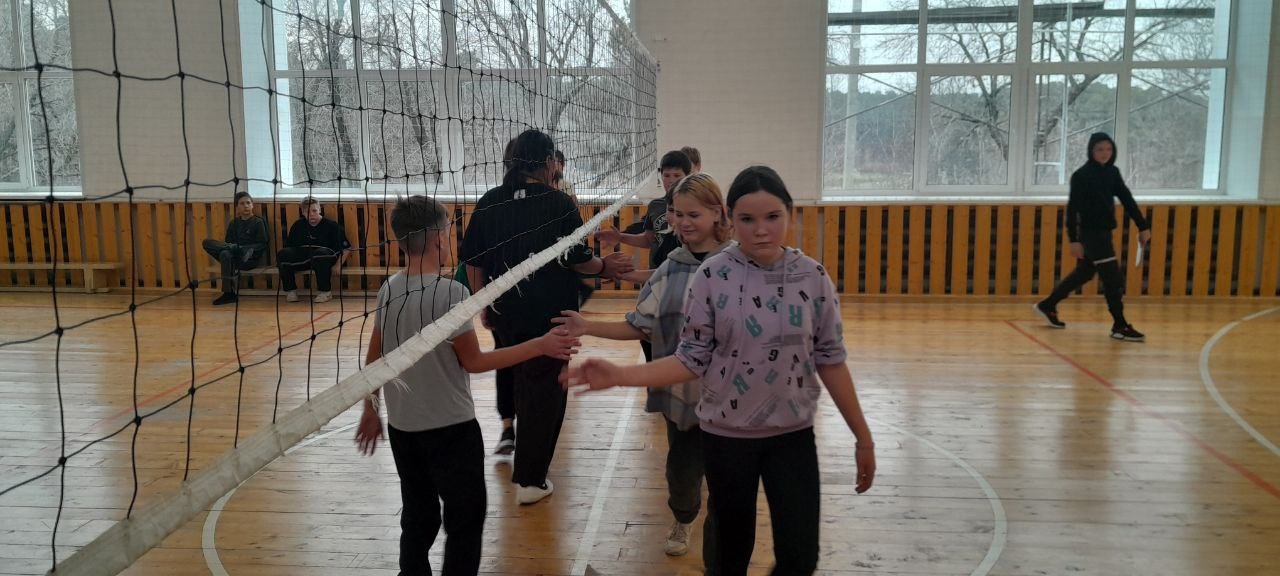 Соревнования по пионерболу.